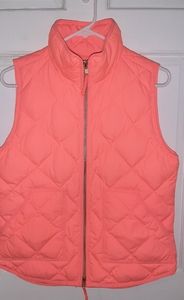 JCREW Neon Coral/Orange Down Vest Small